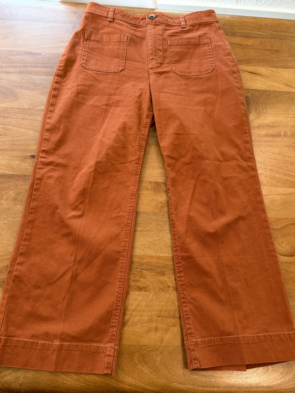 Old Navy High-Rise Wide Leg Pants in Rust Orange Size 4